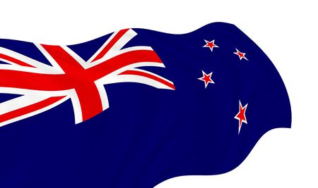 Illustration of New Zealand flag waving in the windの写真素材