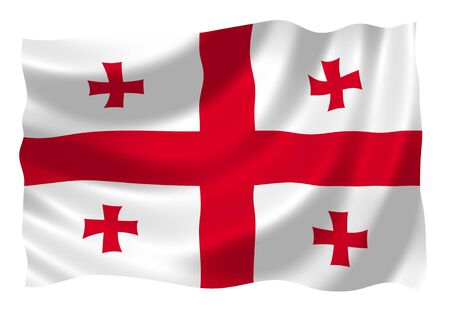 Illustration of Georgia flag waving in the windの写真素材