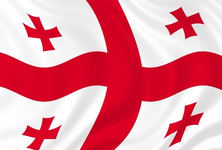 Illustration of Georgia flag waving in the windの写真素材