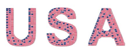 Word USA made from USA flags,illustrationの写真素材