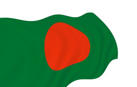 Illustration of Bangladesh flag waving in the windの写真素材