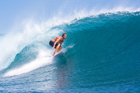 Picture of Surfing a Wave GLand Surf Area Indonesia の写真素材