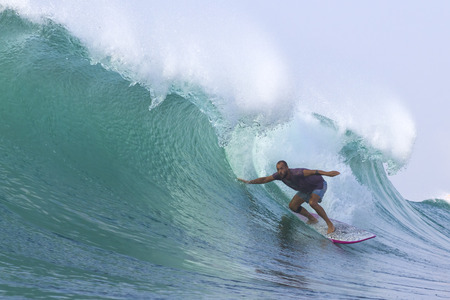 surfing a wave