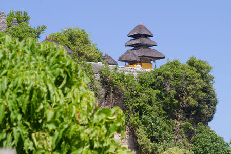 View of Pura Uluwatu temple in Bali island, Indonesiaの写真素材