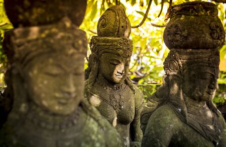 The old stone statue. Indonesia, Bali.
