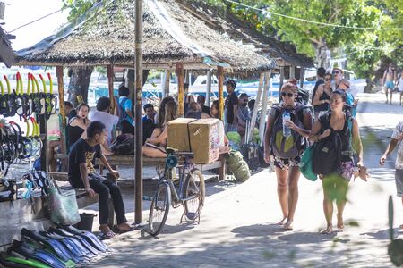 GILI ISLANDS, INDONESIA - MARCH 22: Gili islands are small tropical islands between Lombok and Bali islands.There are three islands: Trawangan, Memo, Air.のeditorial素材