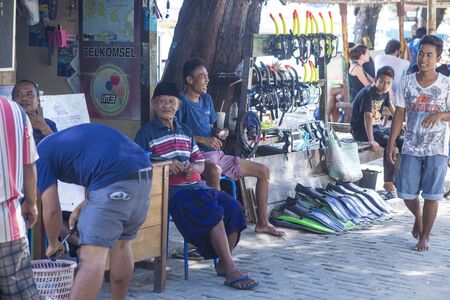 GILI ISLANDS, INDONESIA - MARCH 22: Gili islands are small tropical islands between Lombok and Bali islands.There are three islands: Trawangan, Memo, Air.のeditorial素材