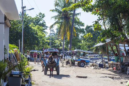 GILI ISLANDS, INDONESIA - MARCH 22: Gili islands are small tropical islands between Lombok and Bali islands.There are three islands: Trawangan, Memo, Air.のeditorial素材