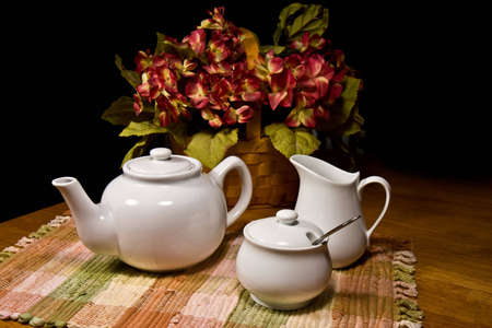 Having Sip of Teaの写真素材