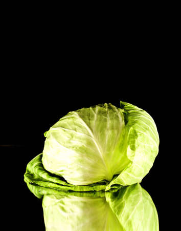 Lettuce reflections in mirrorの写真素材