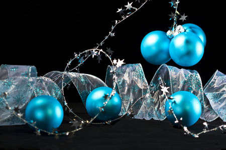 Christmas Decoration in Blueの写真素材