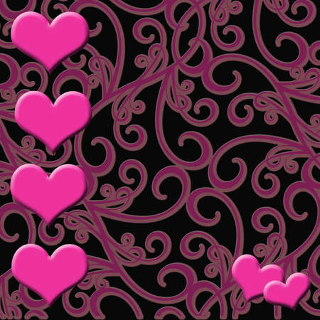 Heart and paisley printの写真素材