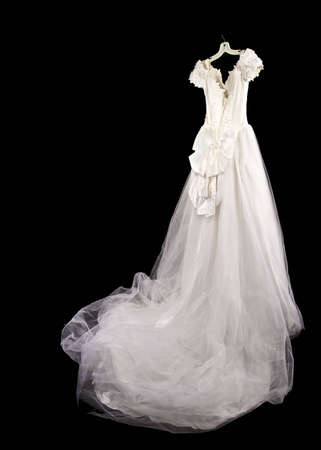 Hanging bridal dressの写真素材