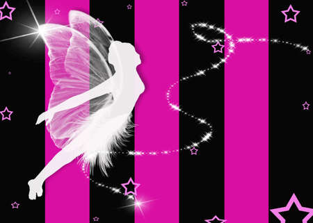 Fairy on fushia and black striped background which are Girl's Night Out Colorsの写真素材