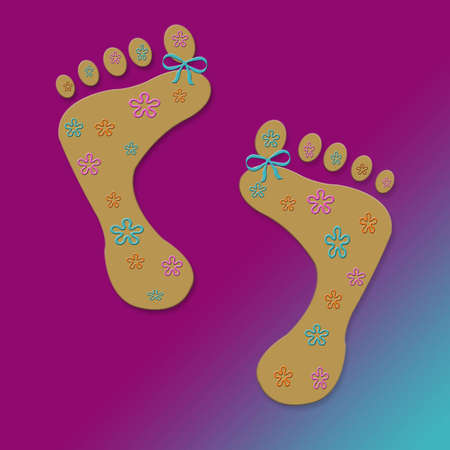 Teen graphic print of pretty decorated feetの写真素材