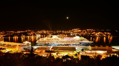 Cruise ship in the Mediterraneanのeditorial素材