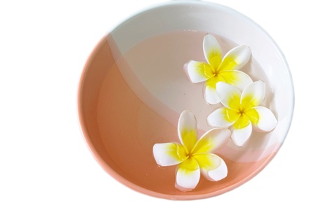 Spa flower on the water in the bowlの写真素材