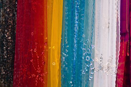 Handmade tropical the colourful scrap pattern textileの写真素材