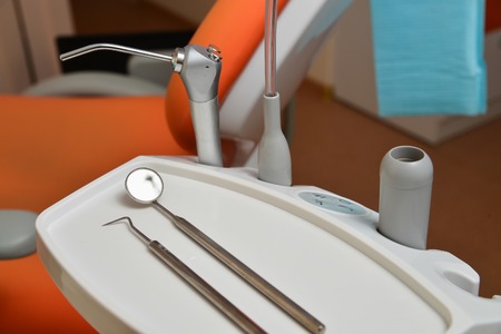 Set of dental equipment in dental office.の写真素材