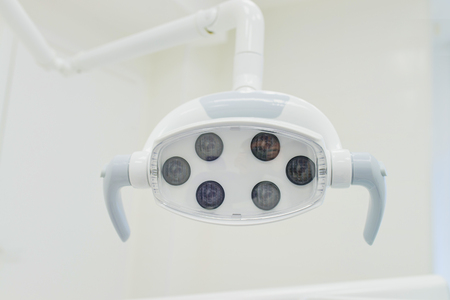 Dental handle lamp close up, nobody. Dentistry equipment and accessories.の写真素材
