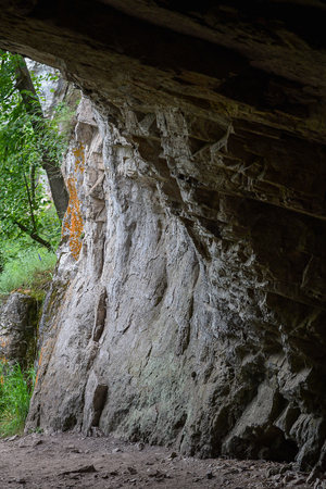 Wall rock texture and structure, shoot from inside the cave.の写真素材