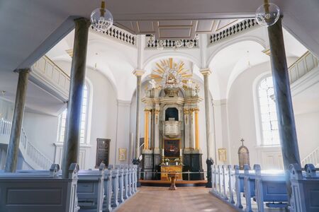 Copenhagen,Denmark - May 6, 2018:: Frederiksberg Church interior. Also known as The Marble Church.