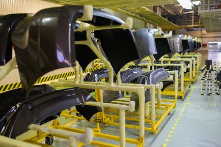 Izhevsk, Russia - December 14 2019: Assembly line production of new LADA Vesta car at Automobile Factory AVTOVAZ on December 14, 2019 in Izhevskのeditorial素材