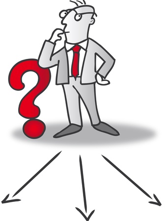 businessman choosing directionのイラスト素材