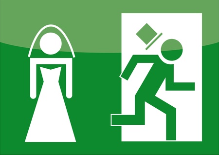 Hochzeit, Flucht,  Junggeselleのイラスト素材