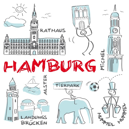 Hamburg, Hansestadt, Bundeslandのイラスト素材