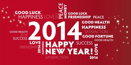 2014, happy new year, best wishes, frohes neues jahrのイラスト素材