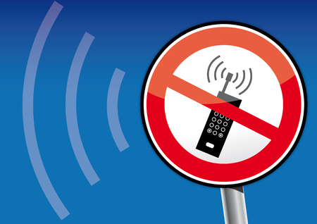 Handystrahlung, Handy-Verbot, Cell phone radiationのイラスト素材
