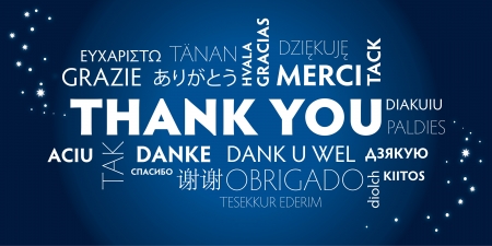 Thank You Word Cloud in different languagesのイラスト素材