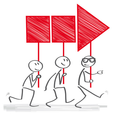 Manager directs group of employeesのイラスト素材