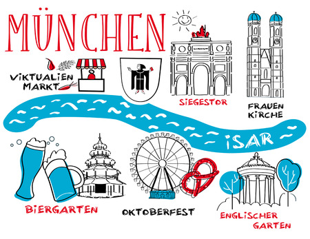 Munich - the town's landmark - vector illustrationのイラスト素材