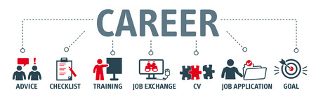 Banner career concept. Banner with keywords and iconsのイラスト素材