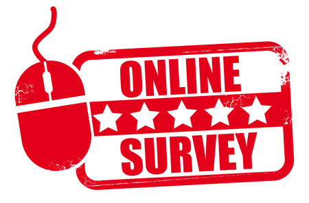 square grunge red online survey stampのイラスト素材