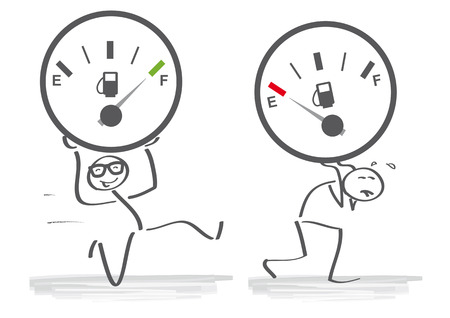 Opposite - powerful and weak. Vector illustrationのイラスト素材