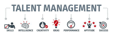 Banner human resource management, talent management and recruitment business vector illustration conceptのイラスト素材