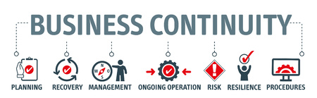 Business continuity planning - the process of creating systems of prevention and recovery to deal with potential threats to a company. Vector Illustration Conceptのイラスト素材