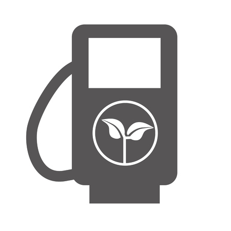 fuel dispender with growing green sprout symbolising environmental friendliness, isolated. Ecological biofuel vector illustration conceptのイラスト素材