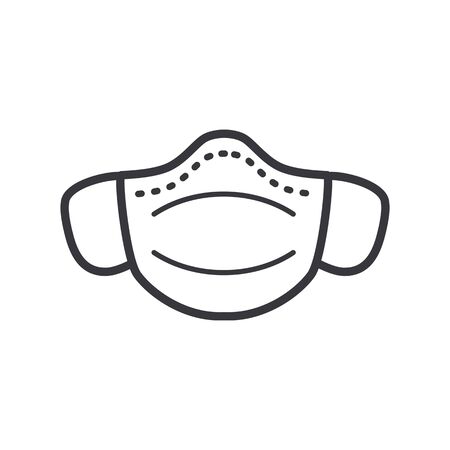 Safety breathing and surgical mask icon. Breathing medical respiratory vector illustration conceptのイラスト素材