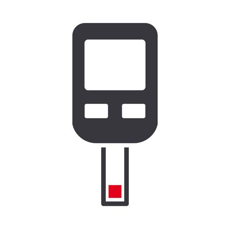 checking blood sugar level with blood glucose meter. Icon on white background. Vector illustration conceptのイラスト素材
