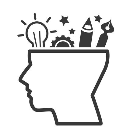 creativety vector design concept icon and pictogram on white backgroundのイラスト素材