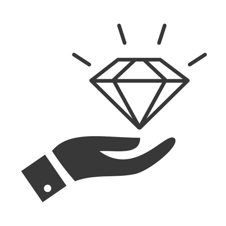 Diamond, quality, valuable, icon,  vector design concept icon on white backgroundのイラスト素材