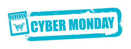 turquois rubber stamp cyber monday deals design vector illustration conceptのイラスト素材