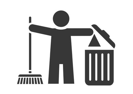 clean up graphic icon. Spring cleaning Vector illustration concept on white backgroundのイラスト素材