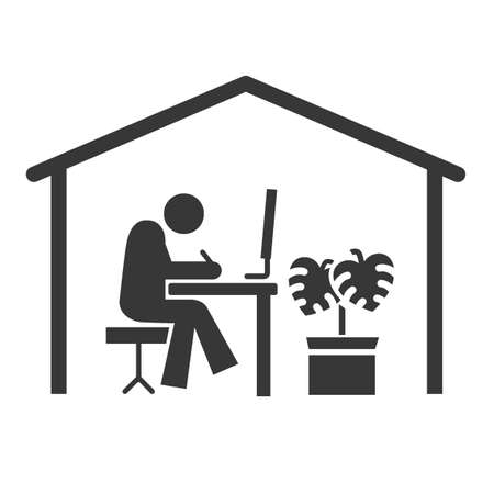 Remote work and telecommuting icon.のイラスト素材