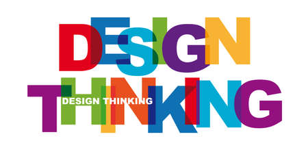 Design Thinking Banner with colorful lettersのイラスト素材