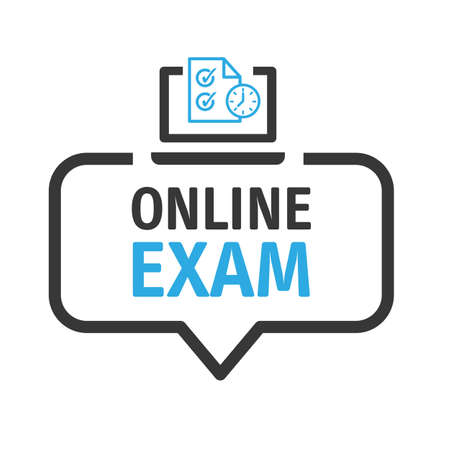 Speech bubble of online examのイラスト素材